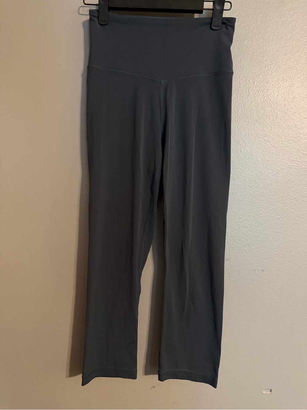 Quince High-Rise Wide-Leg Leggings in Charcoal Dark Green